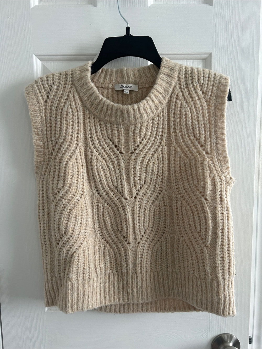 Madewell Cream Cable-Knit Sleeveless Sweater Vest - Picture 1 of 4